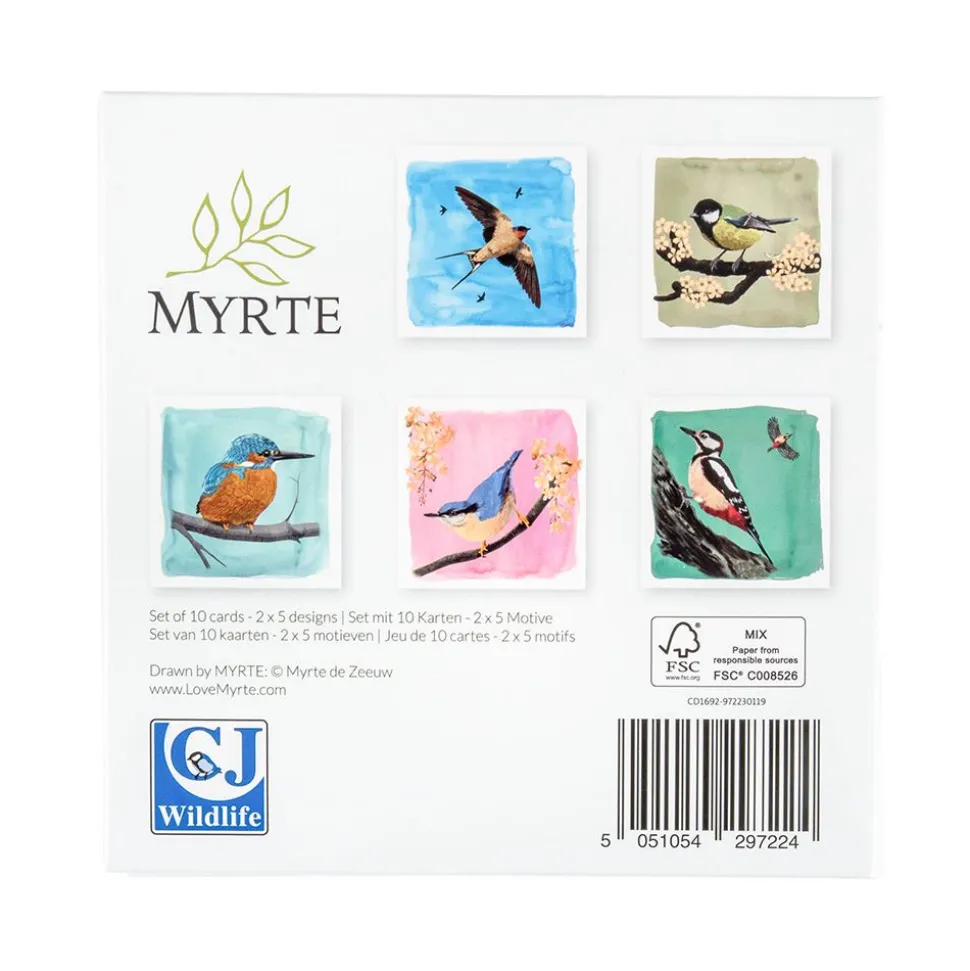 Grußkarten-Set Gartenvögel - Myrte (2 x 5 Designs)