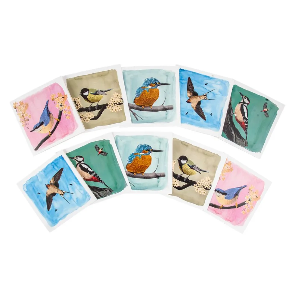 Grußkarten-Set Gartenvögel - Myrte (2 x 5 Designs)
