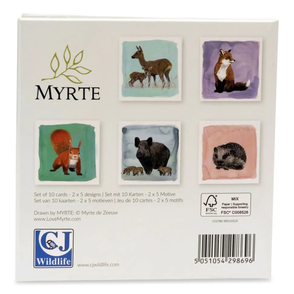 Grußkarten-Set Waldtiere - Myrte (2 x 5 Designs)