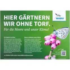 Schild „Torffrei gärtnern"